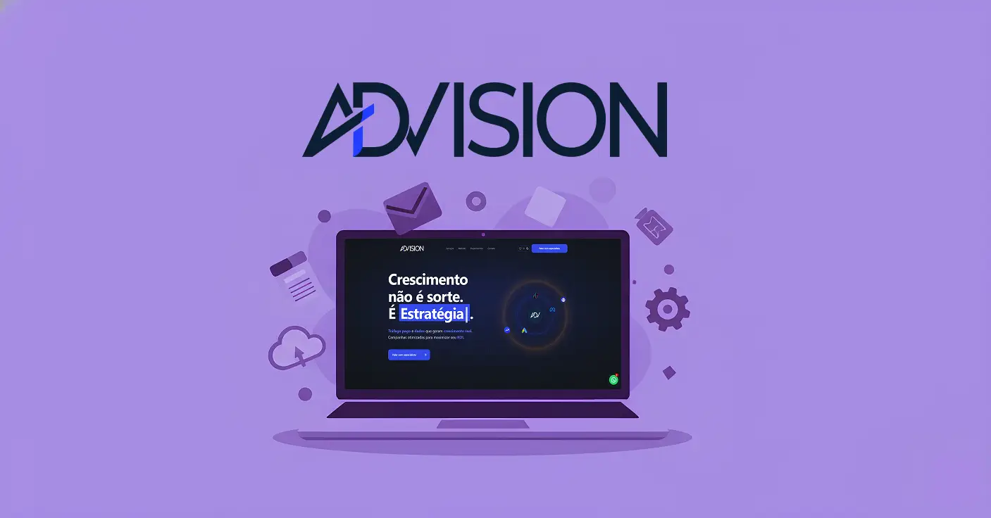 Captura de tela do projeto AdVision - Agência de Tráfego Pago mostrando a interface principal